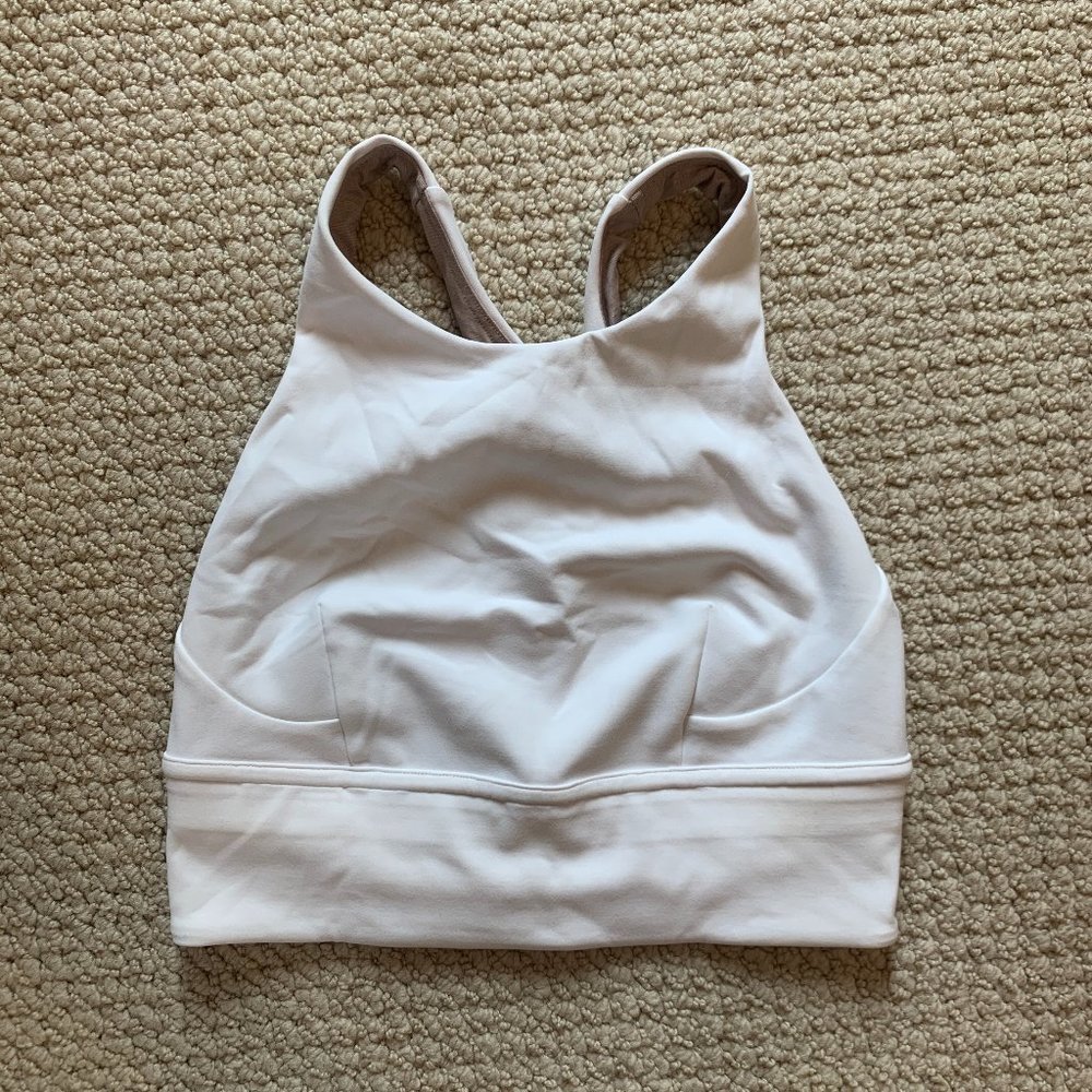 Lululemon Wunder Train Long-Line Bra in white